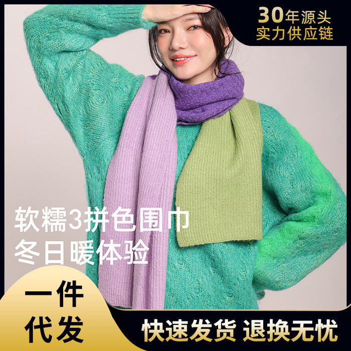 Bufanda al por mayor algodón acrílico otoño e invierno engrosamiento suave y cómodo empalme jdc-sf-yihe007