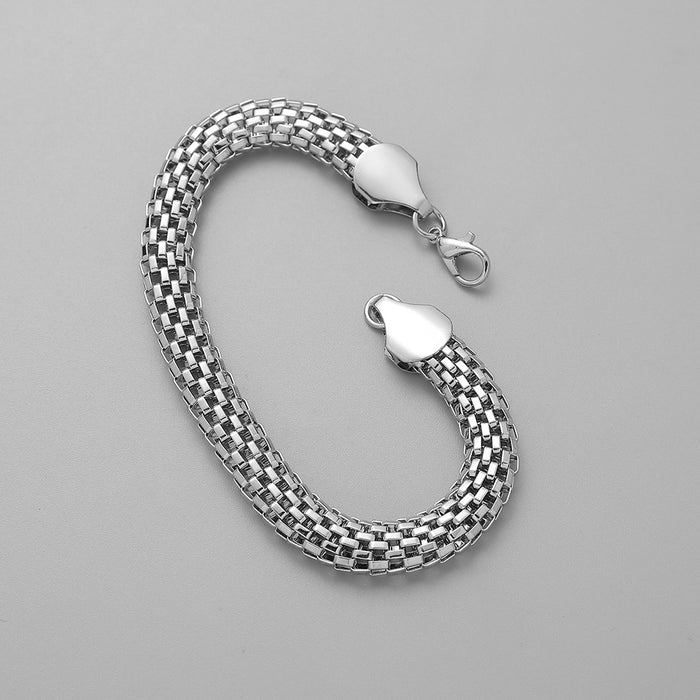 Wholesale earth cool trendy men's simple mesh chain single chain bracelet JDC-BT-WeiX002