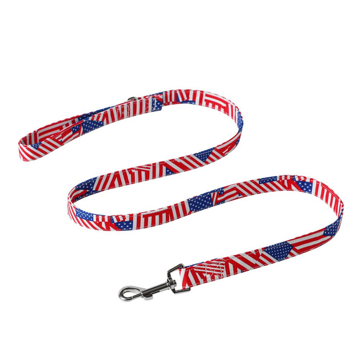 Wholesale 4th of July Independence Day Polyester Pet Leash MOQ≥5 JDC-PL-YingQ001