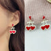 Jewelry WholesaleWholesale vintage red geometric bow New Year's love cherry stud alloy earrings JDC-ES-HZQ001 Earrings 青之荷 %variant_option1% %variant_option2% %variant_option3%  Factory Price JoyasDeChina Joyas De China