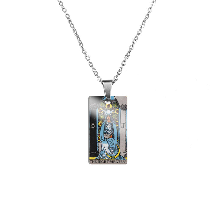 Wholesale Tarot Color Printing Stainless Steel Pendant Necklace MOQ≥2 JDC-NE-HuanYu001
