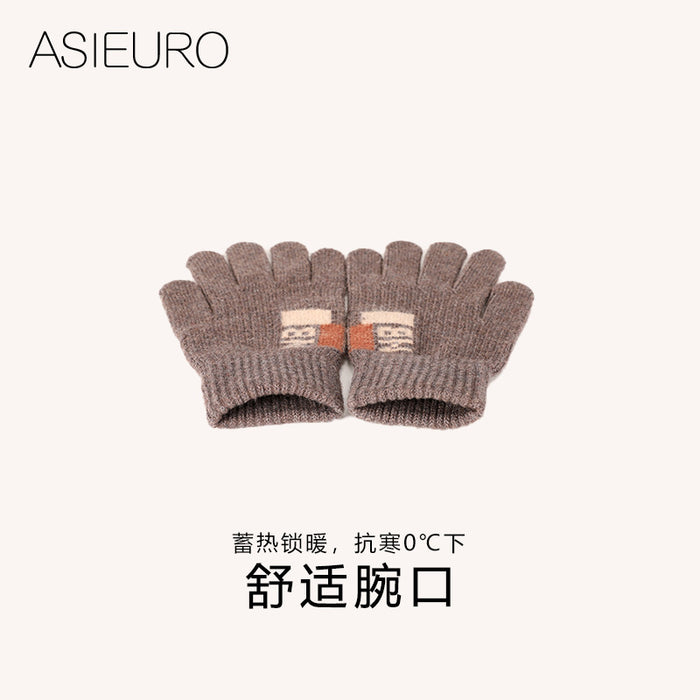 Wholesale Gloves Knitted Double Layer Thickened British Style Cycling Gloves MOQ≥2 JDC-GS-YiL007