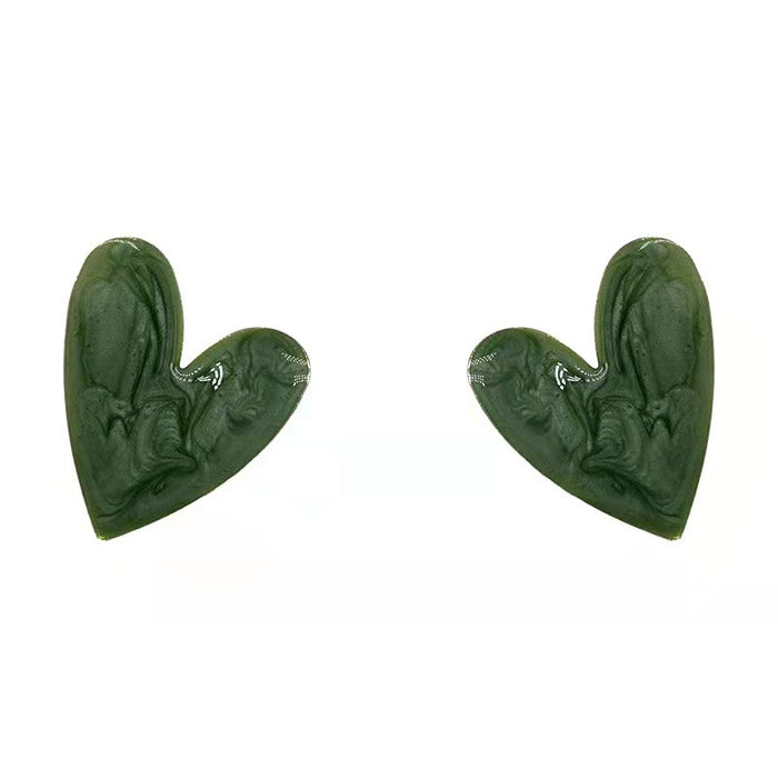 Wholesale Earrings Alloy Enamel Candy Color Big Heart JDC-ES-HM007
