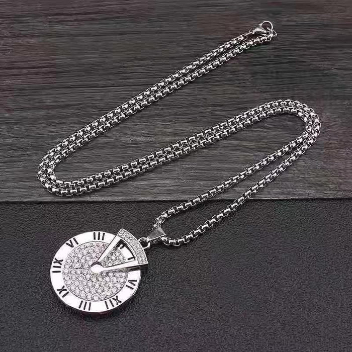 Wholesale Necklaces Stainless Steel Roman Numerals Turnable JDC-NE-LianL001
