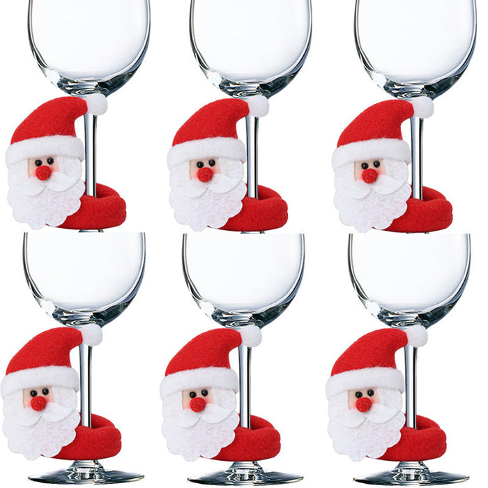 Ornamento de copa de vino al por mayor Santa Snowman Repeindeer JDC-DCN-CKD002