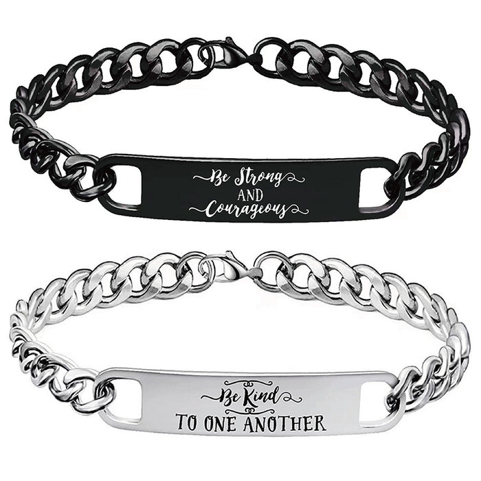 Wholesale Bracelet Stainless Steel Lettering Cuban Chain Christmas Gift JDC-BT-GangG019