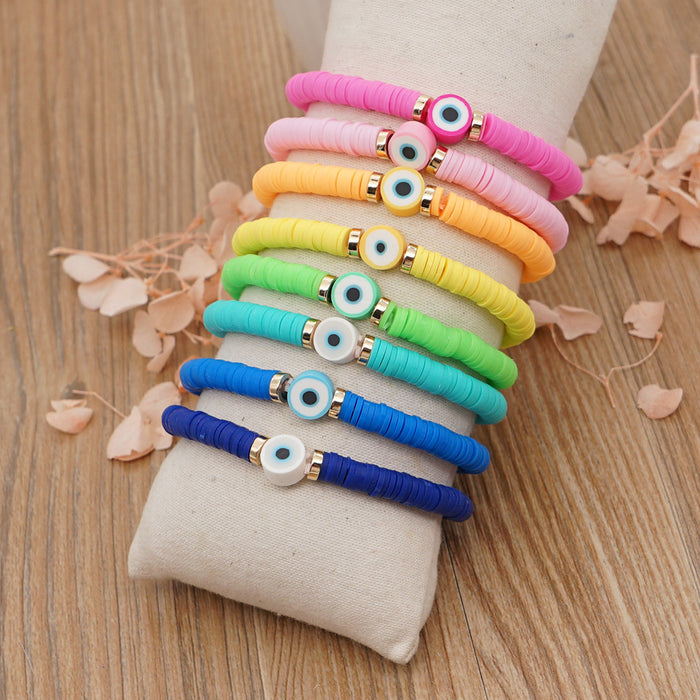 Wholesale geometric candy color Clay bead bracelet  JDC-BT-YuX009