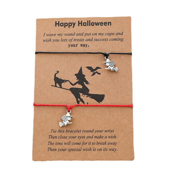 Wholesale Bracelet Alloy Wax Thread CCB Braid Spoof Witch Halloween JDC-BT-AiMu008