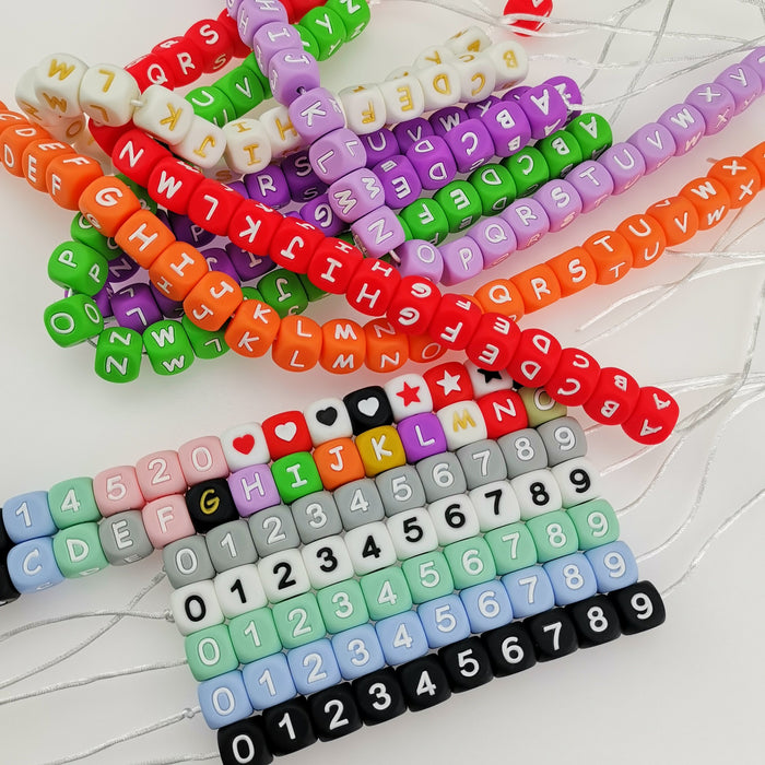 Wholesale DIY Alphabet Beads Tetrache Food Grade Pacifier Chain MOQ≥50 JDC-DIY-HeS002