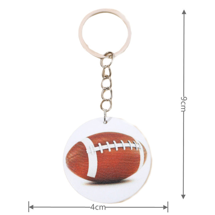 Wholesale Keychains Wooden Rugby MOQ≥2 JDC-KC-WenJ022