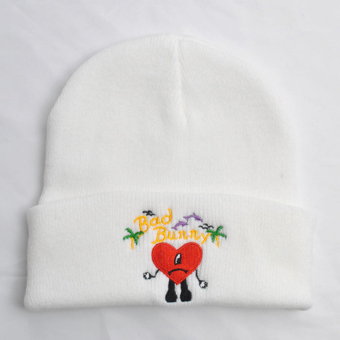 Wholesale Hat Acrylic Heart Embroidery Knitted Hat MOQ≥2 (F) JDC-FH-XRong004