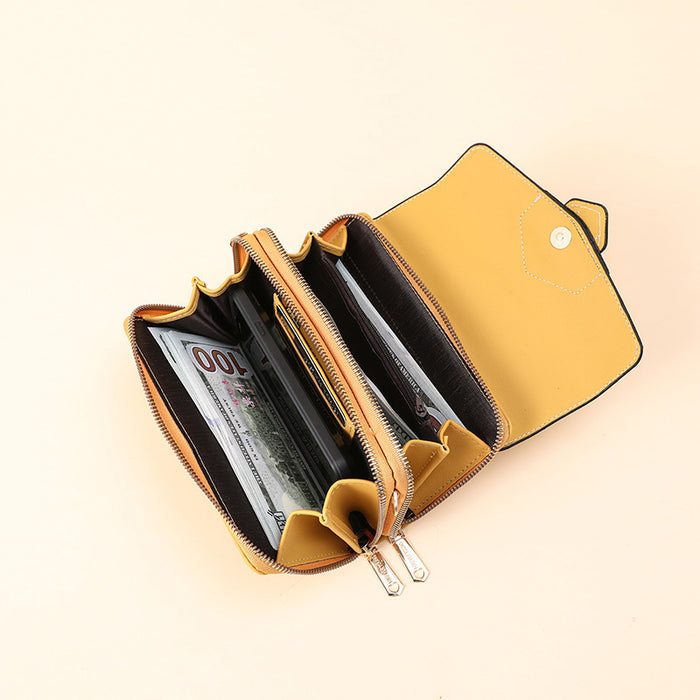 Wholesale Shoulder Bag PU Large Capacity Multi-card Magnetic Buckle Wallet Diagonal JDC-SD-Enyibei001