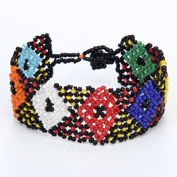 Bracelet de style ethnique à main mixte de perle de riz en gros à la main JDC-BT-ZHEQ019
