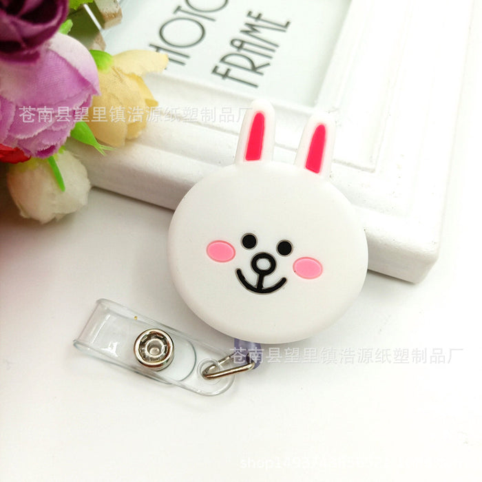 Wholesale Cartoon Fruit Soft Rubber Retractable Keychain MOQ≥2 JDC-KC-HaoYuan001