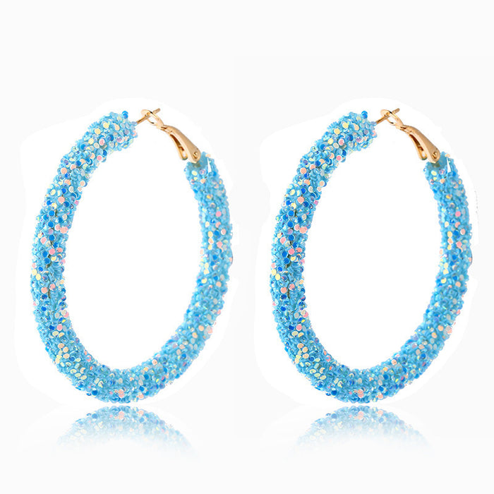 Wholesale Earrings Metal Colorful Shiny Circles MOQ≥2 JDC-ES-XiangE002