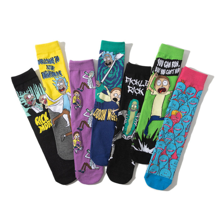 Wholesale socks cartoon medium and long tube skateboard personality socks (M) JDC-SK-HuiHe007