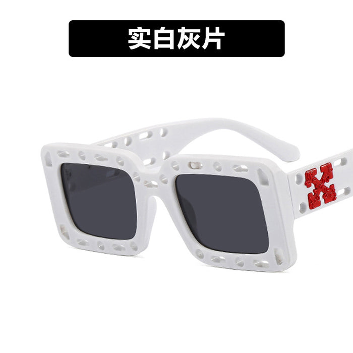Wholesale Sunglasses Resin Square Hollow Hole (F) JDC-SG-KD187