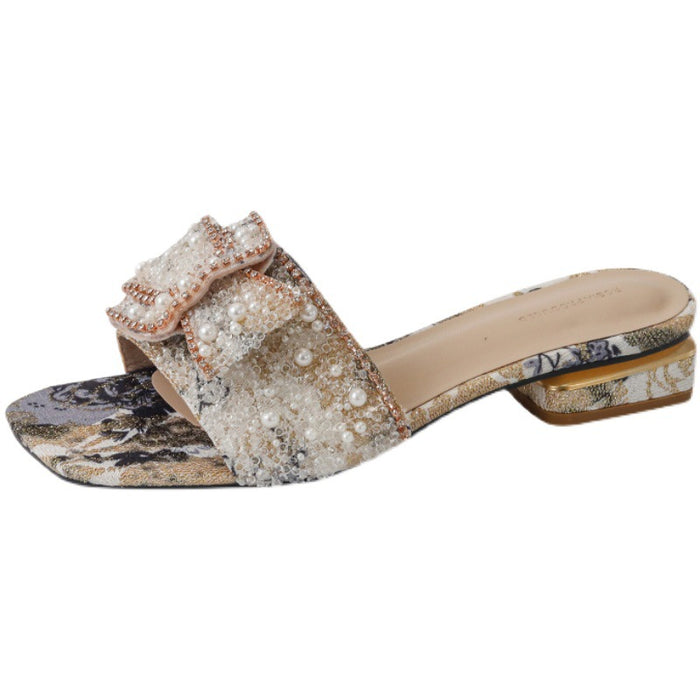 Sandalias y zapatillas de talón gruesas al por mayor para mujeres ropa exterior de verano Fashion Bottom JDC-SD-CWEI002