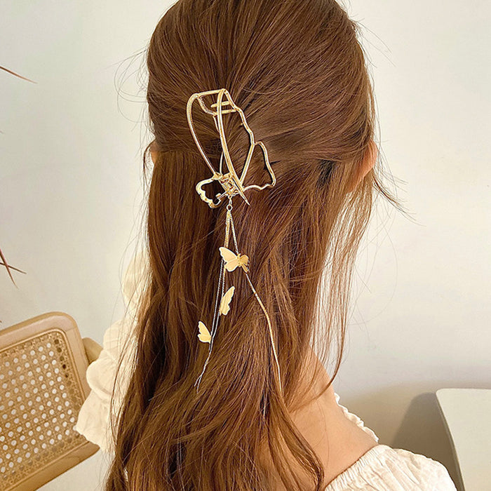Wholesale metal butterfly chain hair clip female MOQ≥2 JDC-HC-RXGS007