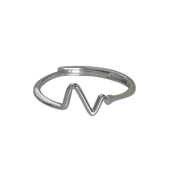 Wholesale Rings 925 Sterling Silver Heartbeat Adjustable JDC-RS-PREMCD002