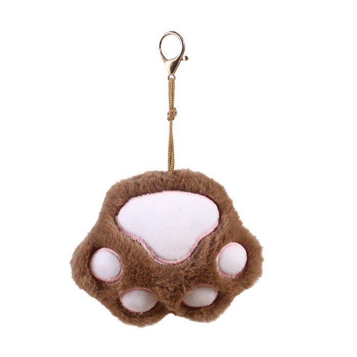 Wholesale cartoon animal cat paw keychain pendant shoulder bag doll MOQ≥2 JDC-KC-YXin002