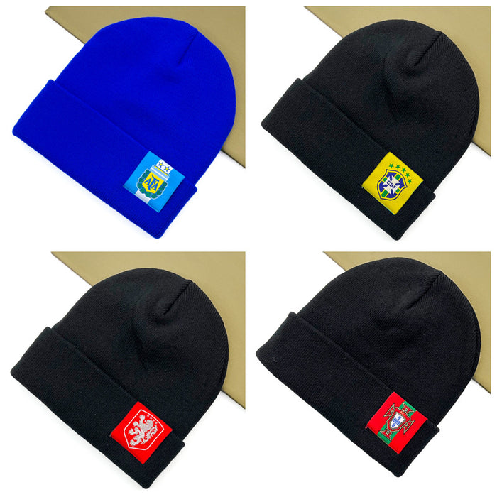 Wholesale Hat Wool Qatar World Cup Fans Knitted Hat MOQ≥2 JDC-FH-WCH001