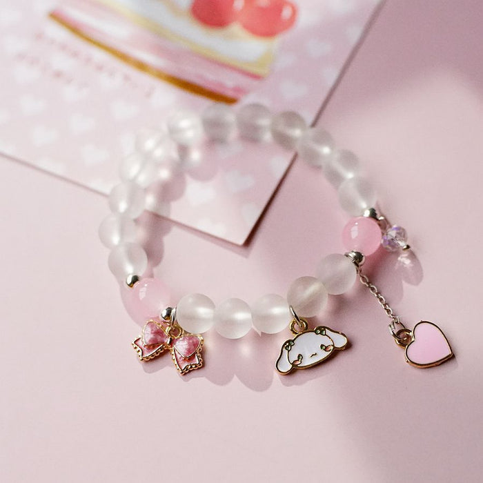 Wholesale Bracelet Alloy Cute Puppy Double Layer Crystal Beaded MOQ≥2 (S) JDC-BT-YXiang004