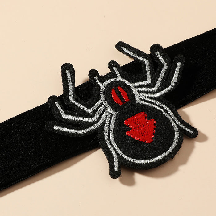 Collar al por mayor Flannel Halloween Black Spider Collars jdc-ne-a122