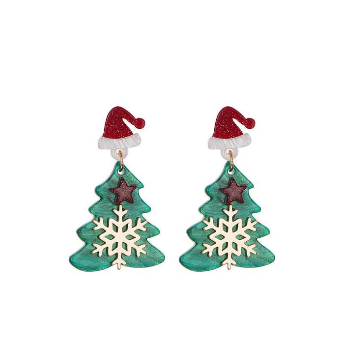 Wholesale Earrings Acrylic Christmas Tree Snowflake Santa Hat Stars JDC-ES-PH002