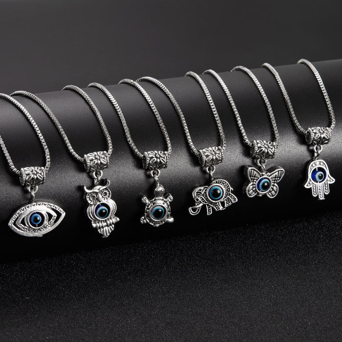 Wholesale Blue Eyes Animal Pendant Box Chain Clavicle Chain JDC-NE-YinH029