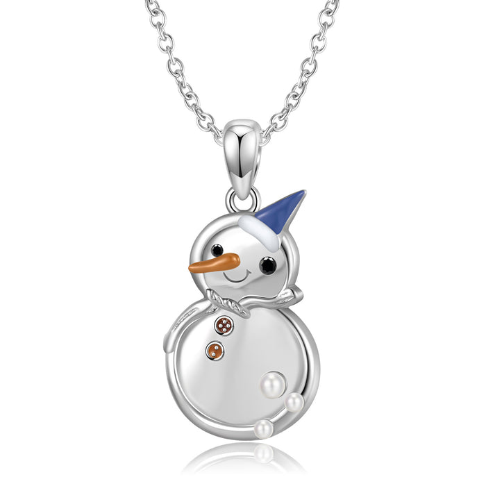 Wholesale Necklaces S925 Sterling Silver Gold Plated Christmas Snowman JDC-NE-PREMMG002