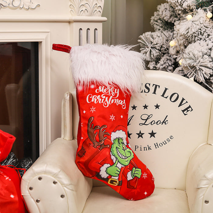 Wholesale Sock Super Soft Non Woven Fabric Christmas Decoration Candy Gift Bag JDC-SK-MinG001