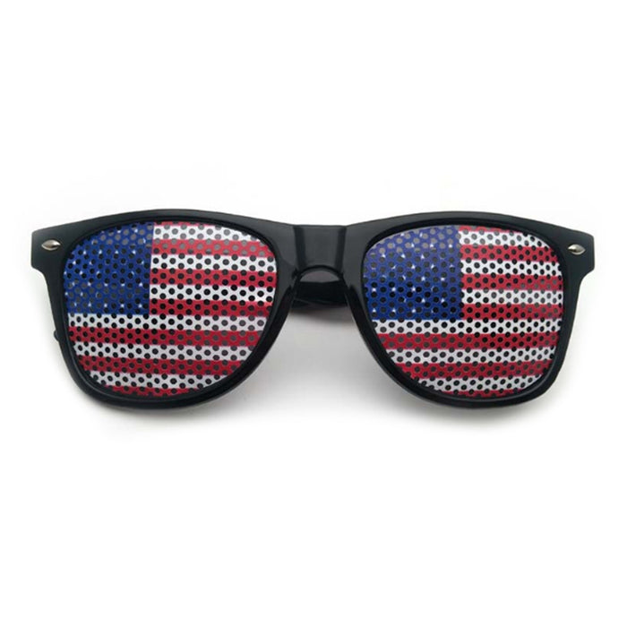 Al por mayor 4 de julio Día de la Independencia de la bandera American Pegatina Pinhole Ponhole Gafas de sol con uñas JDC-SG-ZHUOW002
