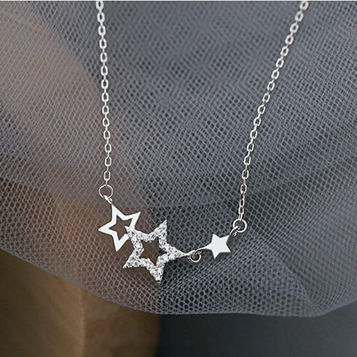 Wholesale Necklaces Alloy Rhinestone Hollow Star MOQ≥2 JDC-NE-PuH005