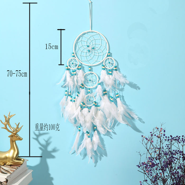 Wholesale Indian Feather Iron Cotton Thread Dreamcatcher MOQ≥2 JDC-DC-YXuan006
