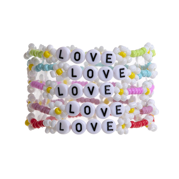 Wholesale Bracelet Resin LOVE Letter Rice Bead Bracelet JDC-BT-XLH004