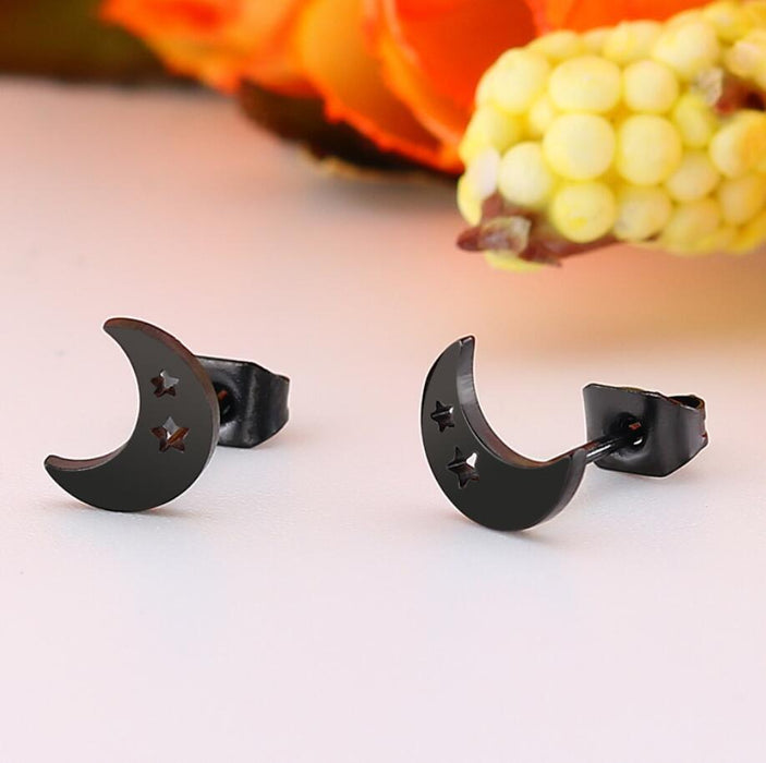 Wholesale Stainless Steel Moon Earrings JDC-ES-SS022