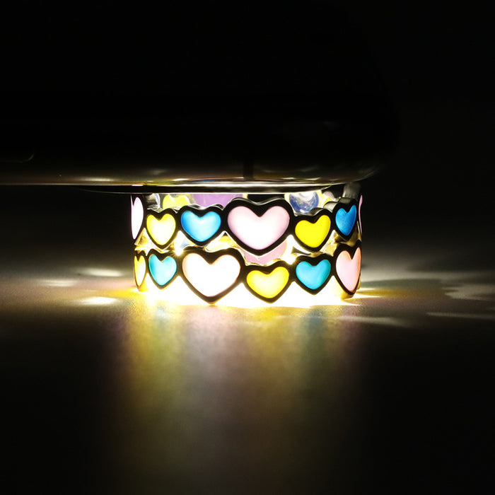 Wholesale Necklaces brass irregular heart-shaped luminous ring adjustable JDC-RS-MengJ003