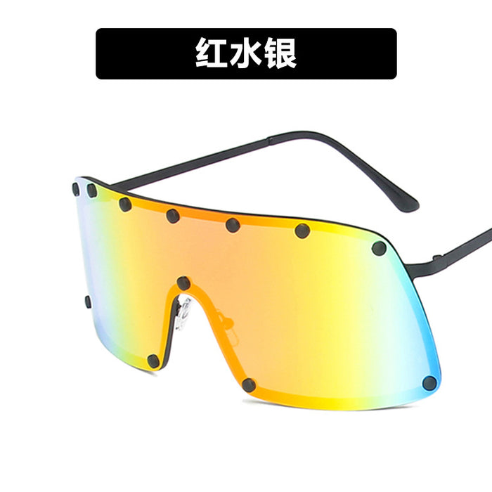 Wholesale One Piece Studded Sunglasses Goggles Oversized Frame JDC-SG-KD176