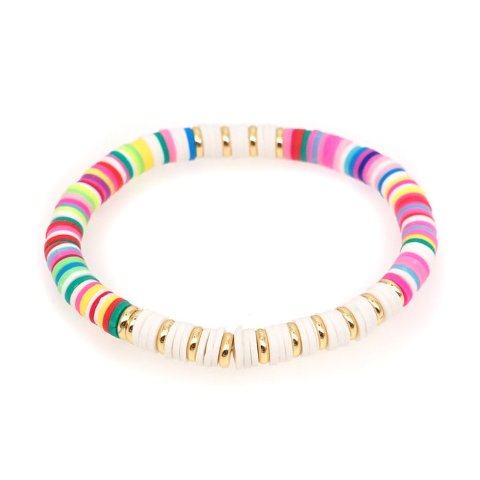 Wholesale Boho Stainless Steel Spacer Bead Bracelet Colorful Ethnic Style Clay bead bracelet  JDC-BT-YuX005