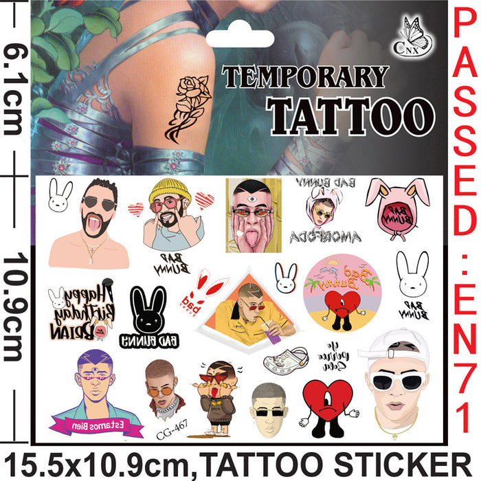 Wholesale Sticker Cartoon Tattoo Water Transfer Disposable Tattoo MOQ≥10 JDC-ST-DeL001