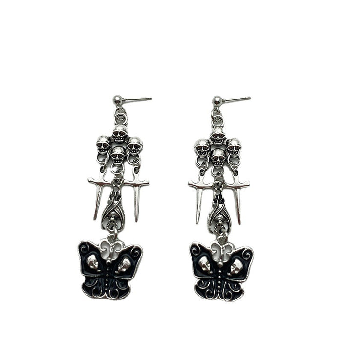 Wholesale Earrings Alloy Skull Bat Butterfly Stud Earrings MOQ≥2 JDC-ES-MAON006