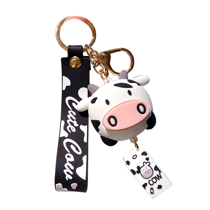 Wholesale Keychain Silicone Cartoon Cute Cows MOQ≥2 JDC-KC-LeZ024