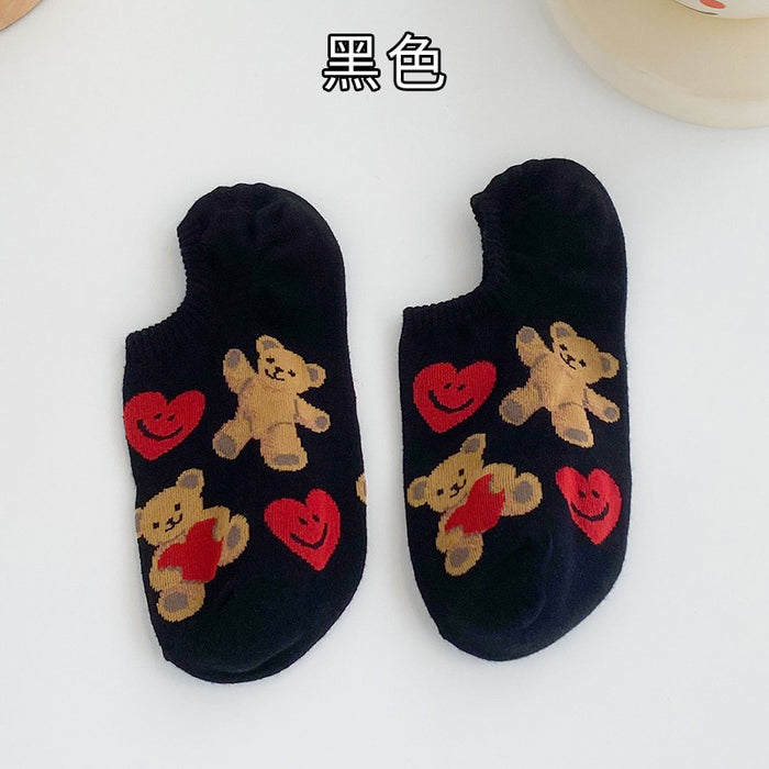 Calcetines al por mayor calcetines de botes delgados de verano calcetines de dibujos animados para evitar la caída del talón moq≥3 jdc-sk-linx005