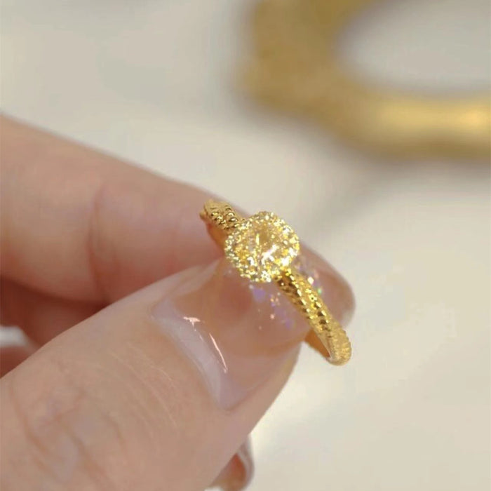 Wholesale Rings Copper Yellow Diamond Square JDC-RS-ASM002