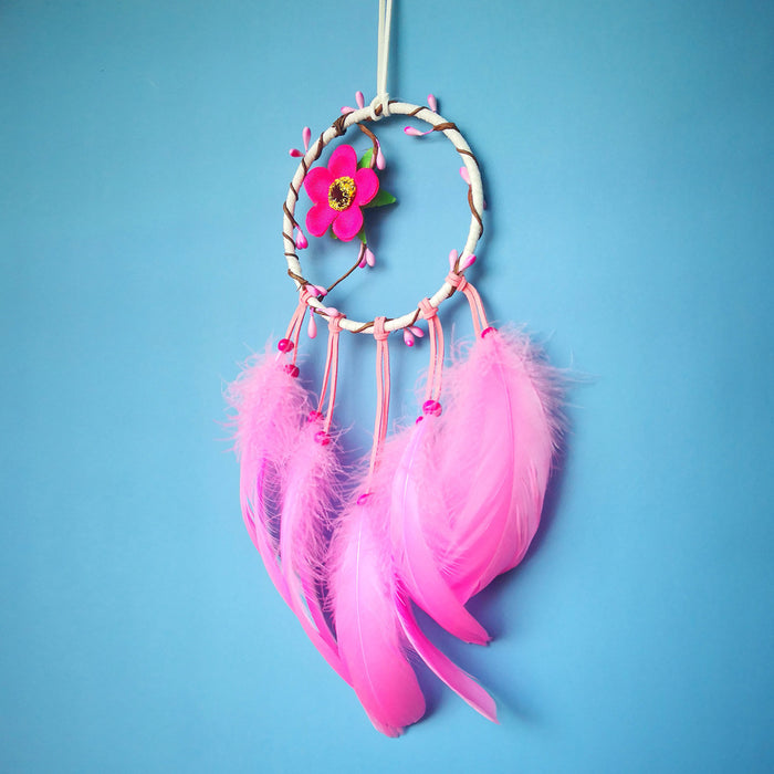 Wholesale Earring Feather Creative Pink Pendant MOQ≥2 JDC-DC-ZZ006