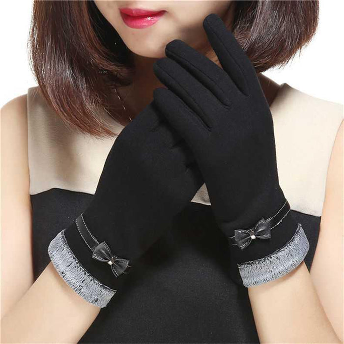 Wholesale Gloves Cotton Warm Bow Knot Touchscreen JDC-GS-ZhuX009