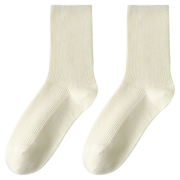 Calcetines blancos verticales al por mayor calcetines de tubo medio de mujeres de verano Sección delgada JDC-SK-CGC002