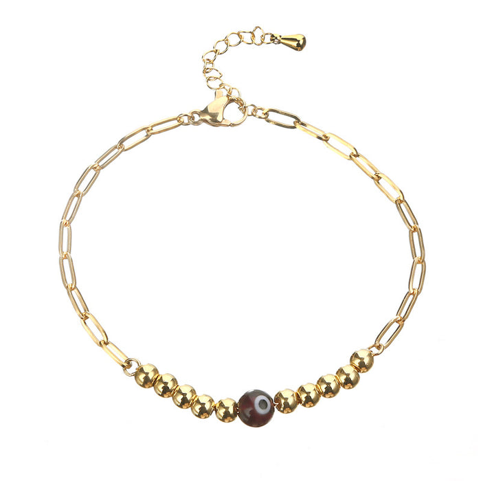 Wholesale Bracelet Stainless Steel Glossy Beads Devil's Eye MOQ≥2 JDC-BT-ChenG016