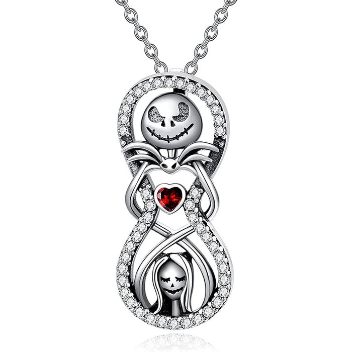 Wholesale Necklaces Stainless Steel Crystal Heart Skull MOQ≥2 JDC-NE-XunO068